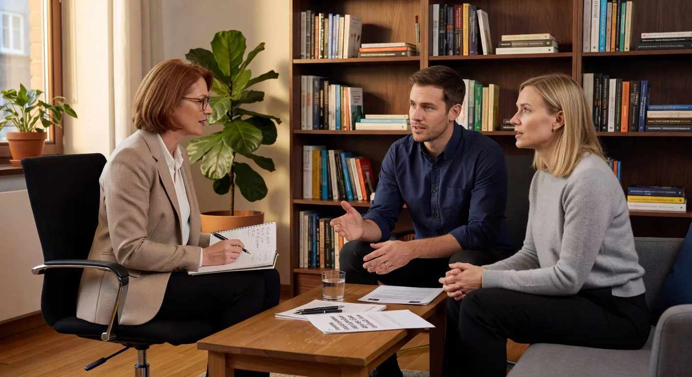 Couple interculturel en seance de coaching communication chez CQMI