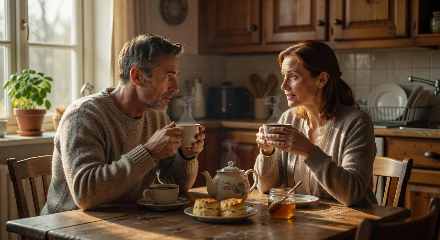 Couple slave en discussion serieuse dans un parc urbain au coucher du soleil
