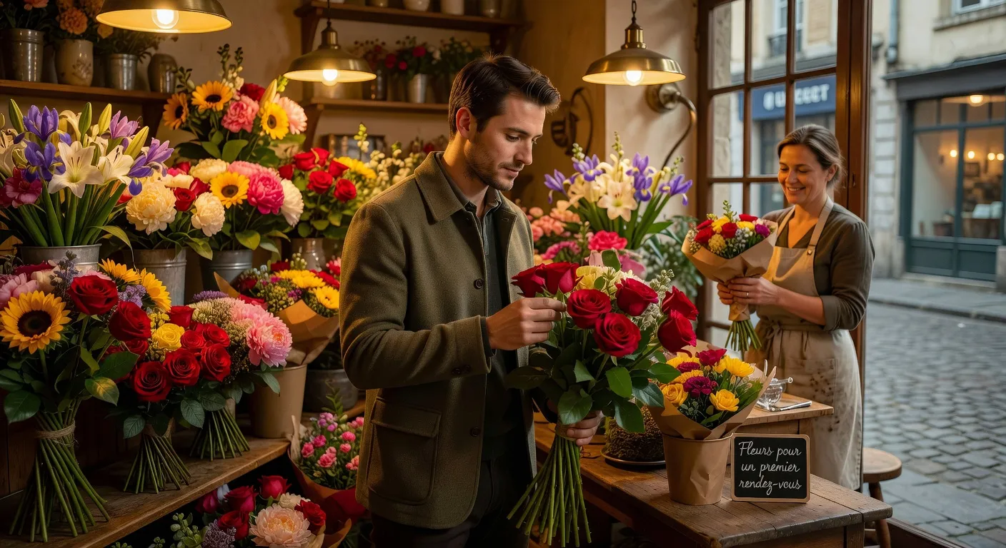 Terrasse elegante de restaurant avec table dressee pour un diner romantique en soiree