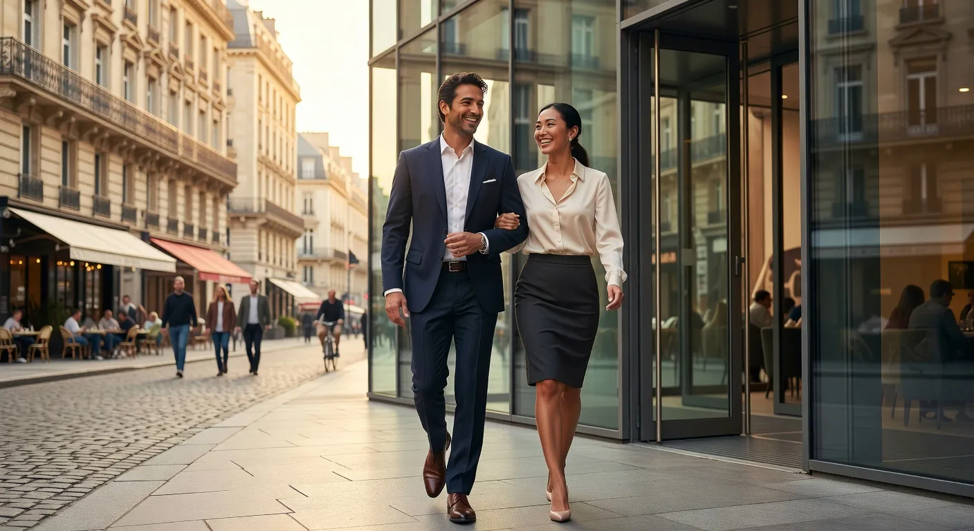 Couple heureux apres avoir surmonte les barrieres culturelles grace a CQMI