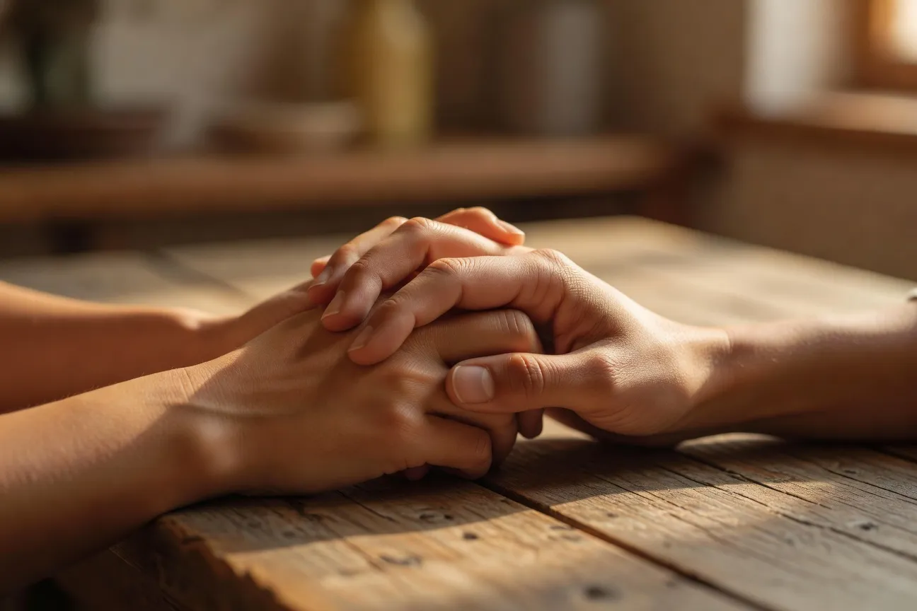 Couple interculturel souriant lisant ensemble leurs notes de progression dans l'écoute active