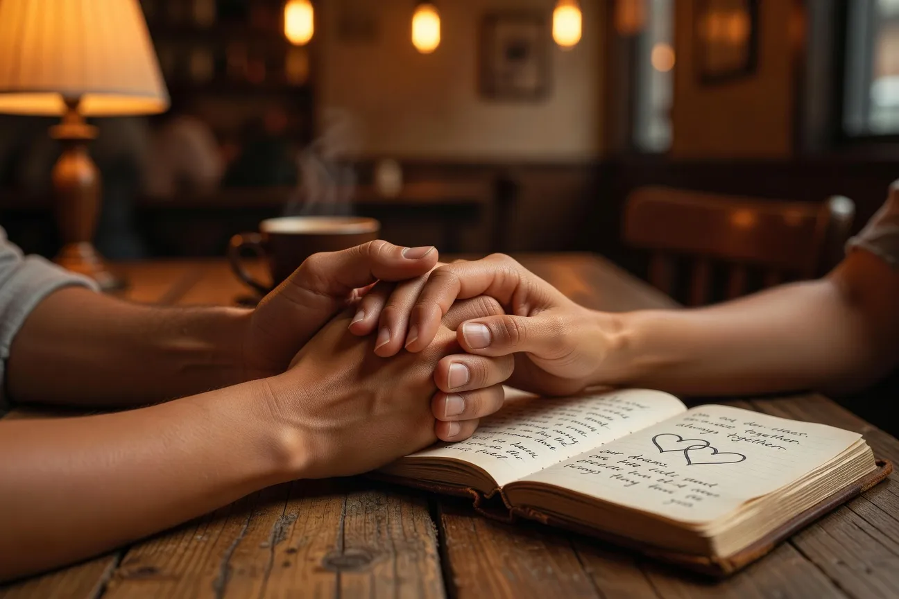 Mains entrelacees d'un couple symbolisant la confiance et la communication dans la relation