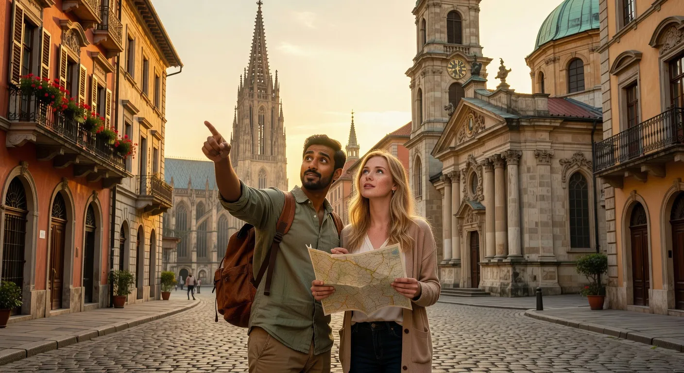 Couple interculturel decouvrant ensemble de nouvelles cultures