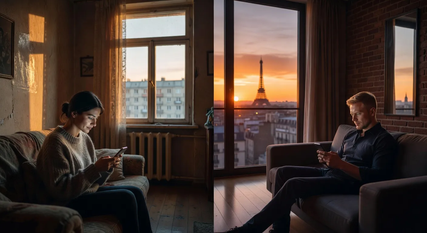 Couple a distance en appel video, connection malgre l'eloignement | Ecoutez-Voir