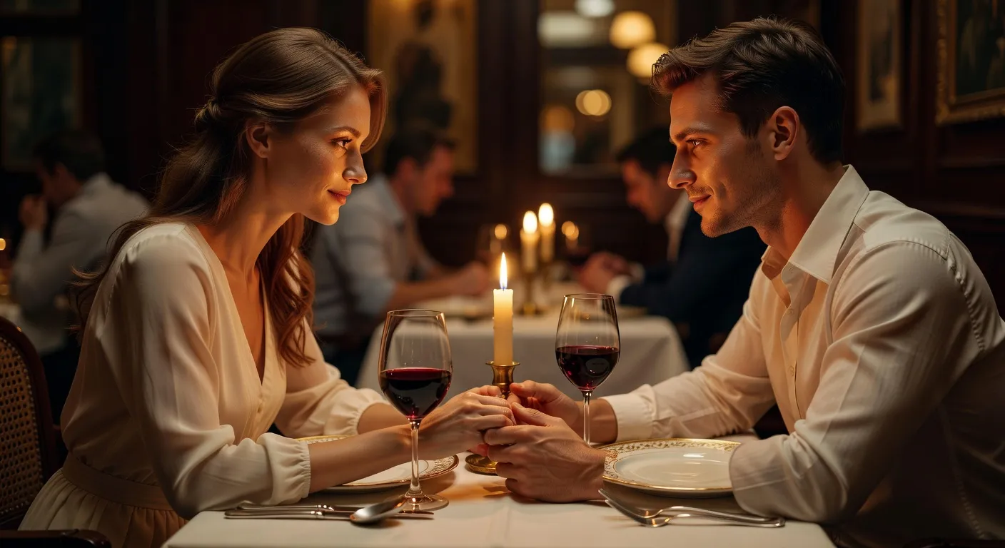 Couple se tenant les mains a la lumiere des bougies - langages de l'amour interculturel | Ecoutez-Voir